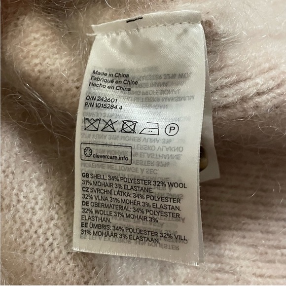 H&M | Marled Wool & Alpaca Blend Cardigan - Light Beige Pink - Picture 9 of 10